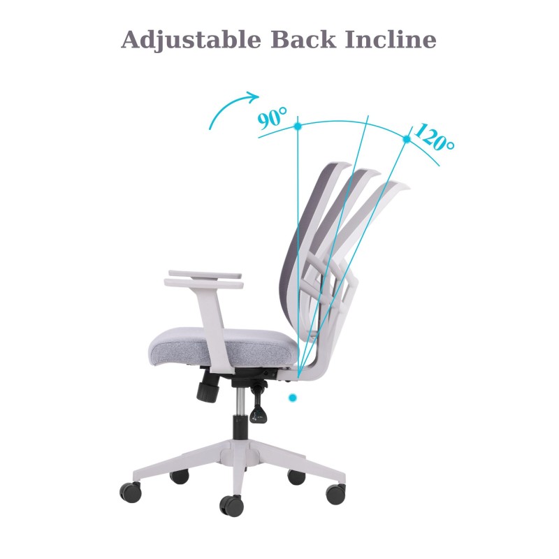 Office Chair Set (2 Pieces) Leto 108 - Grey Grey