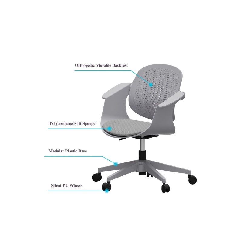 Office Chair Sisa - Grey Grey