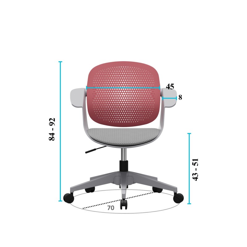 Office Chair Sisa - Salmon Salmon