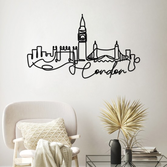 Decorative Metal Wall Accessory London Black