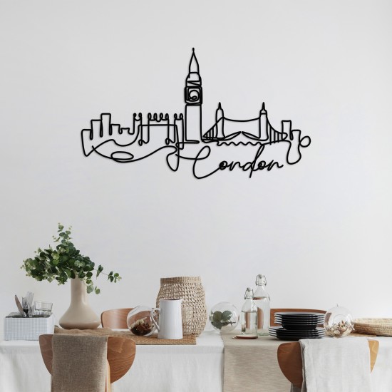 Decorative Metal Wall Accessory London Black