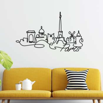 Decorative Metal Wall Accessory Paris Black