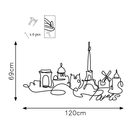 Decorative Metal Wall Accessory Paris Black Wallxpert Decorative Metal Wall Accessory Paris Black