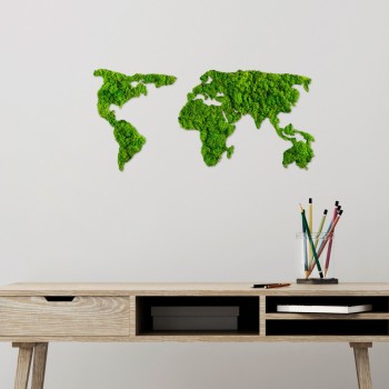 Decorative Metal Wall Accessory World Map Green