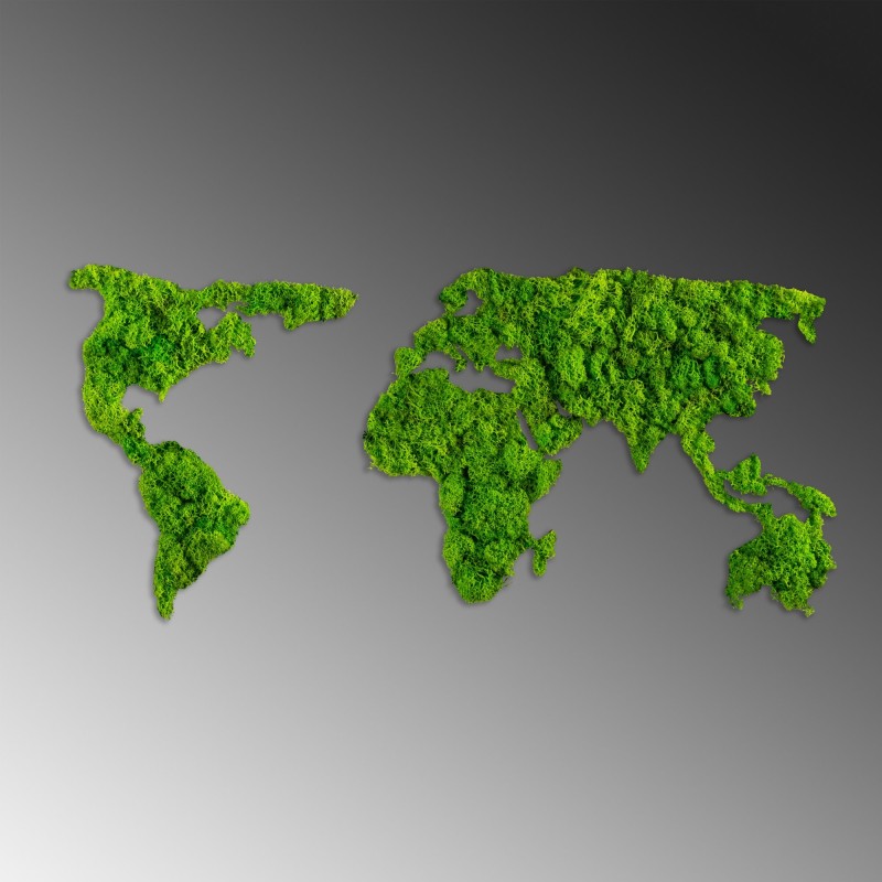 Decorative Metal Wall Accessory World Map Green