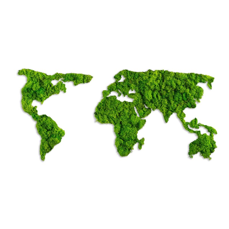 Decorative Metal Wall Accessory World Map Green