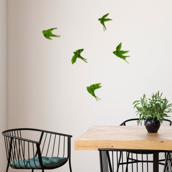 Decorative Metal Wall Accessory Swallows Green