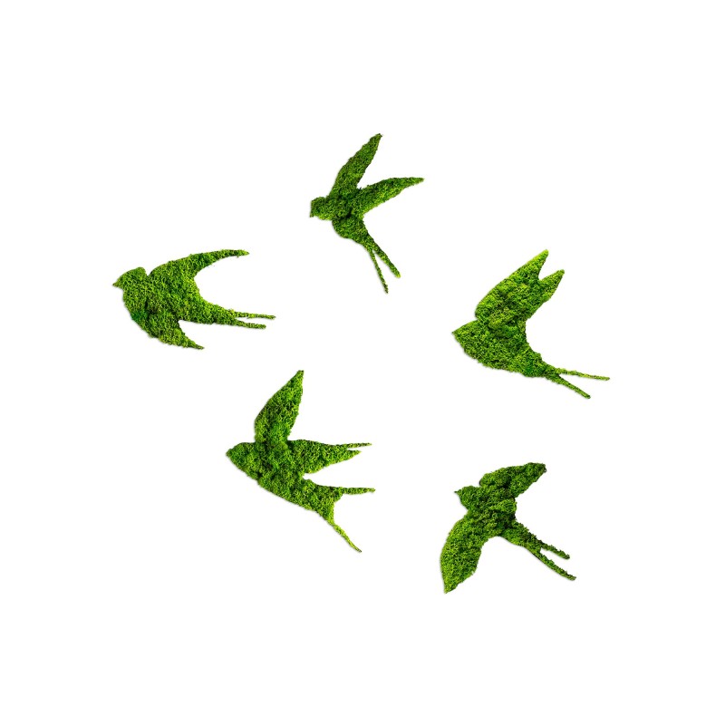 Decorative Metal Wall Accessory Swallows Green