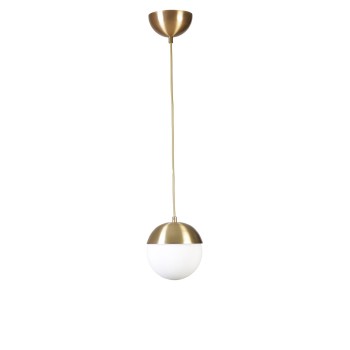 Chandelier Küre Tekli Eskitme Beyaz Camlı Sarkıt Gold
White