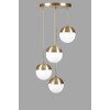 Opviq Chandelier Küre 4 Lü Tepsili Eskitme Beyaz Camlı Sarkıt Gold
White