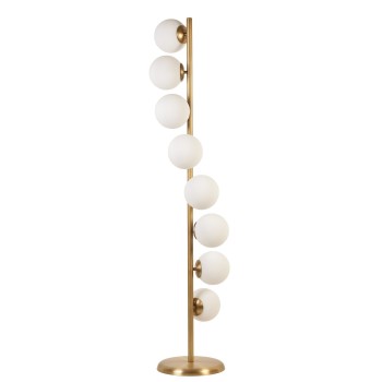 Floor Lamp Simay 8 Li Eskitme Beyaz Camlı Lambader White