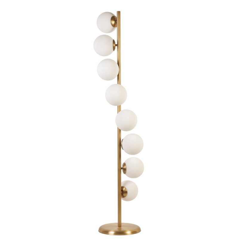 Opviq Floor Lamp Simay 8 Li Eskitme Beyaz Camlı Lambader White
