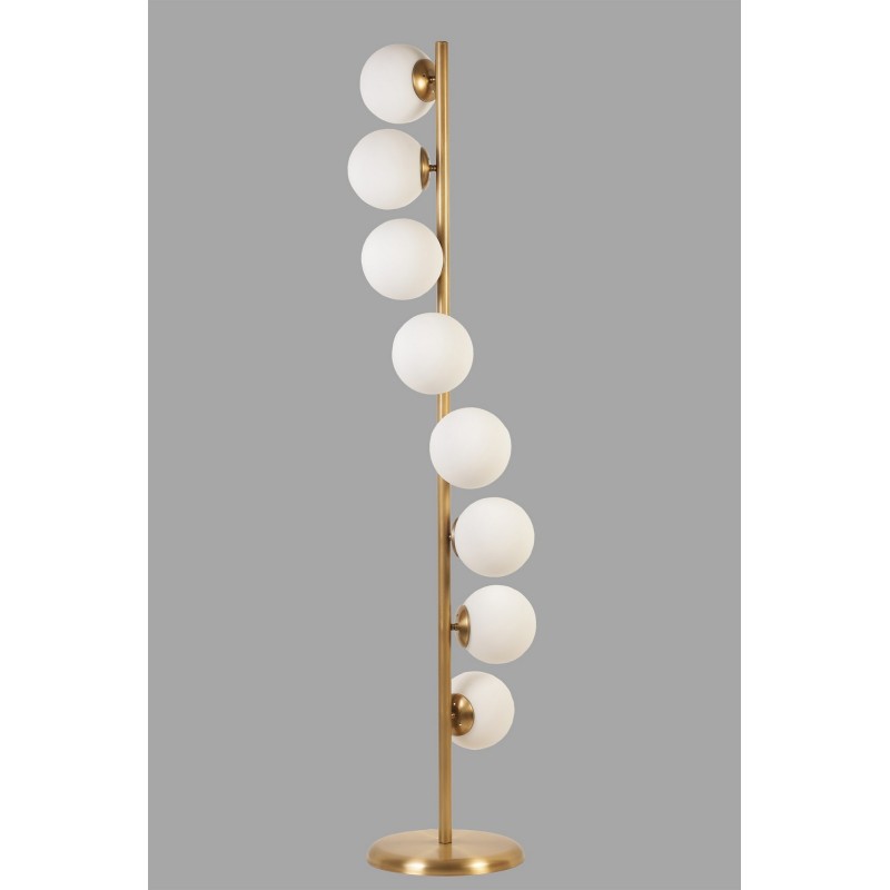 Opviq Floor Lamp Simay 8 Li Eskitme Beyaz Camlı Lambader White