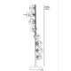 Opviq Floor Lamp Simay 8 Li Eskitme Beyaz Camlı Lambader White