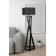 Opviq Floor Lamp Maçka Siyah Silindir Siyah Abajurlu Lambader Black