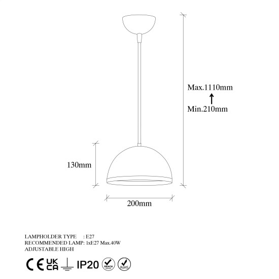Chandelier Fenerci - 11535 Black
Gold