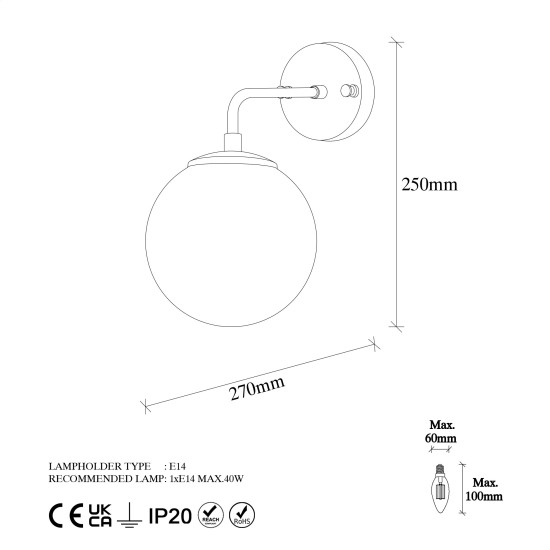 Opviq Wall Lamp Viran - 10890 Vintage
