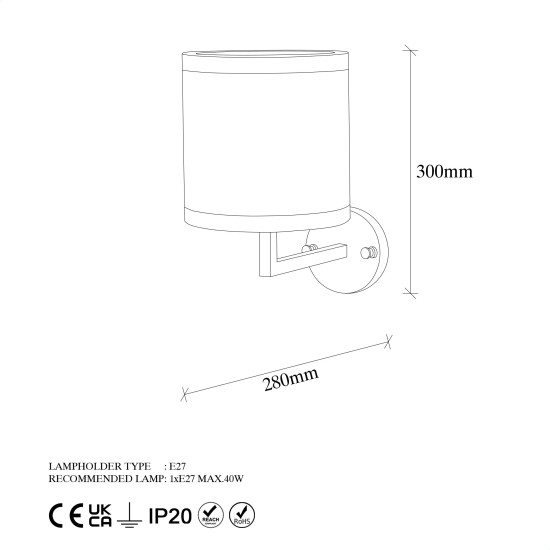 Opviq Wall Lamp Way - 11610 Vintage