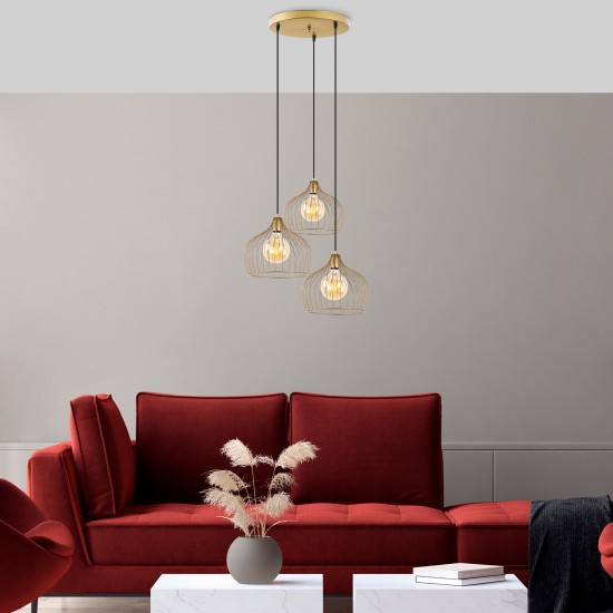 Chandelier Bek - 11381 Shiny Gold Chandelier Bek - 11381 Shiny Gold
