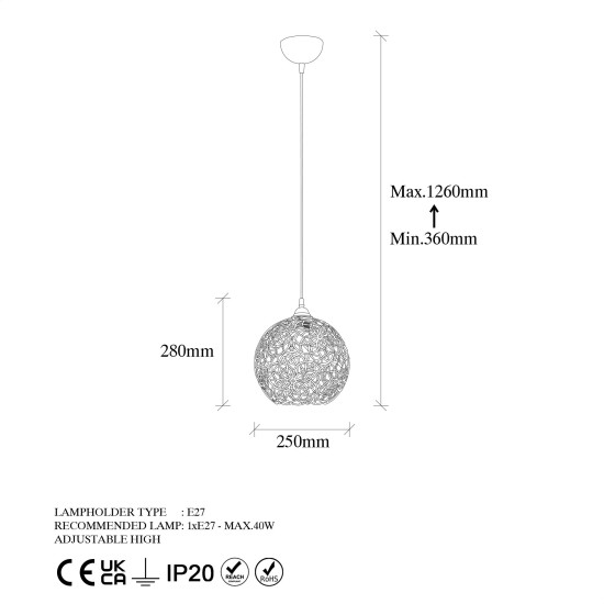 Chandelier Hay - 11880 Black Opviq Chandelier Hay - 11880 Black