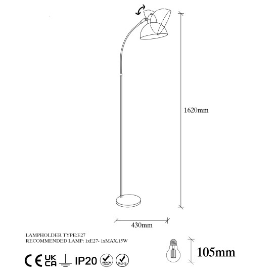 Floor Lamp Varzan - 10850 Vintage Opviq Floor Lamp Varzan - 10850 Vintage