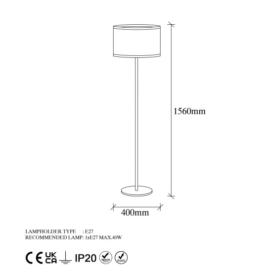 Floor Lamp Way - 11613 Black
White Floor Lamp Way - 11613 Black
White