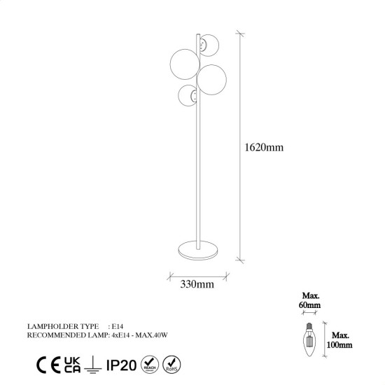 Floor Lamp Fazli - 10521 Black
White Opviq Floor Lamp Fazli - 10521 Black
White