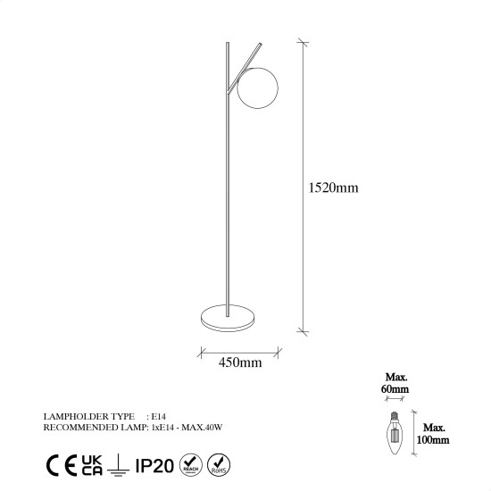 Floor Lamp Fork - 13028 Gold