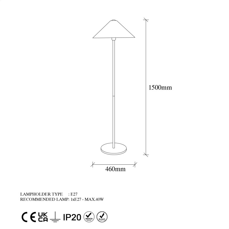 Floor Lamp Mixed - 11512 Gold