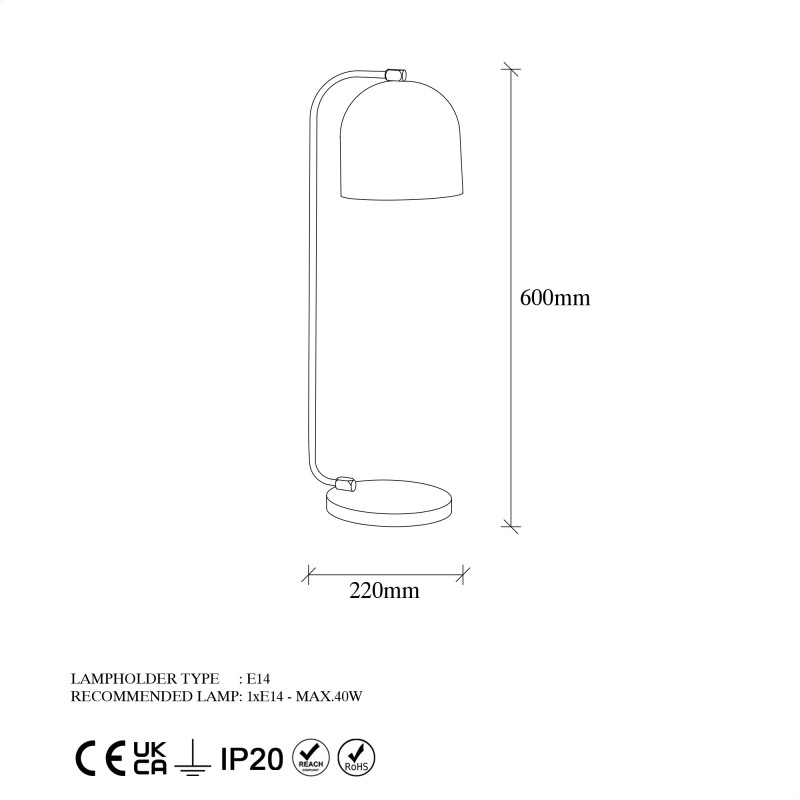 Table Lamp Epika - 12247 Black