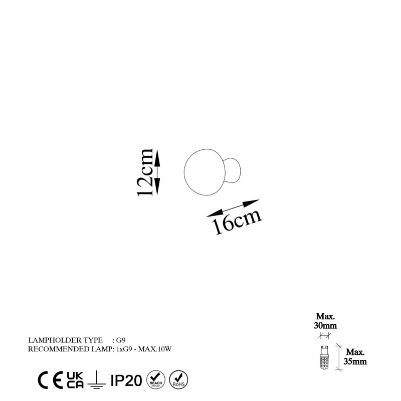 Opviq Wall Lamp Fungal - 13360 Gold