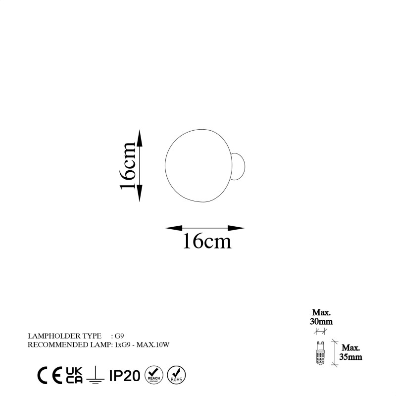 Opviq Wall Lamp Fungal - 13361 Gold