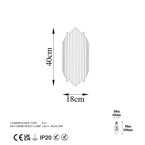 Opviq Wall Lamp Kara - 13346 Gold