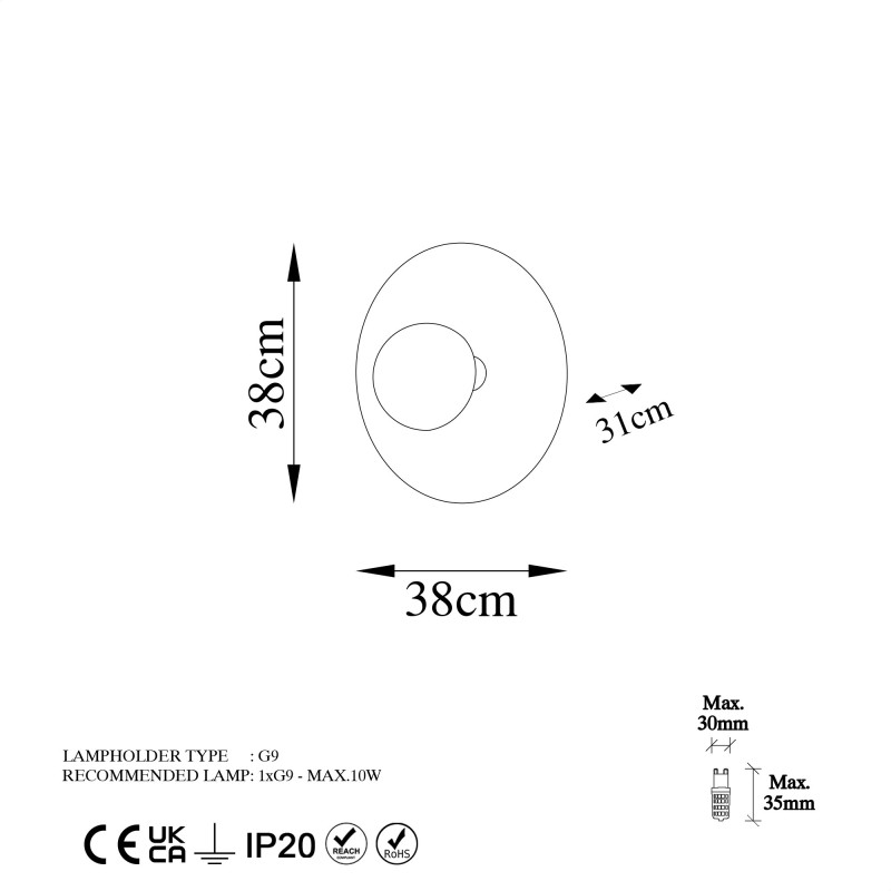 Opviq Wall Lamp Kurt - 13351 Copper