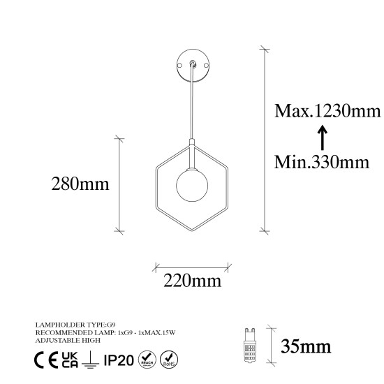 Wall Lamp Geometri - 11105 Black
White Wall Lamp Geometri - 11105 Black
White