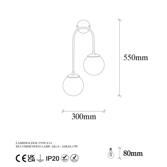 Wall Lamp Jewel - 10570 Black Wall Lamp Jewel - 10570 Black