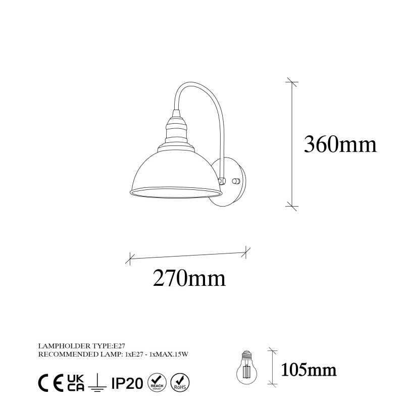 Opviq Wall Lamp Varzan - 10840 Black
Antique