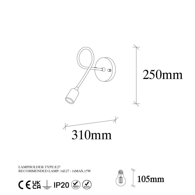 Wall Lamp Viraj - 10865 Black
Antique