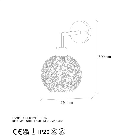 Wall Lamp Hay - 11870 Black