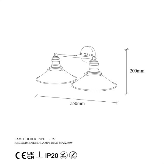 Wall Lamp Conical - 12191 Gold