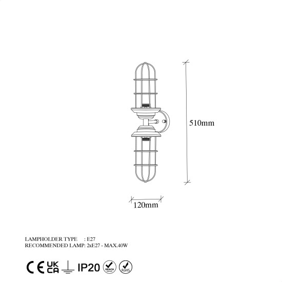 Wall Lamp Mahoni - 13207 Black
Gold