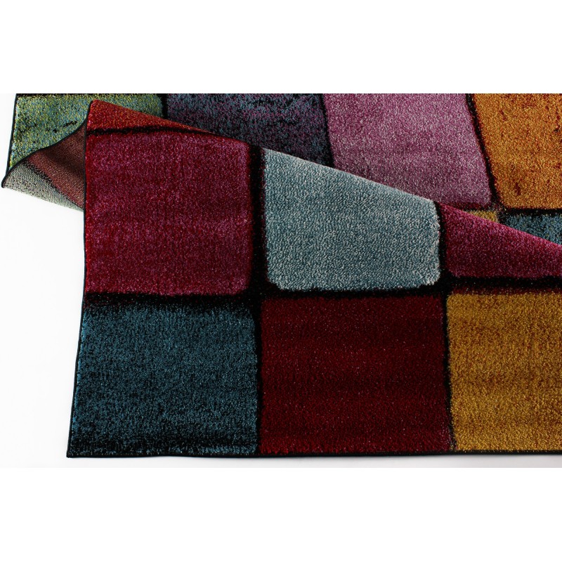 Hall Carpet (100 x 150) Renkli Kare Multicolor