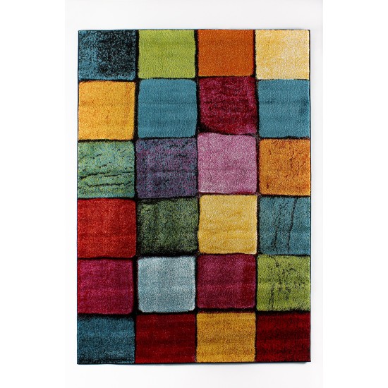 Conceptum Hypnose Carpet (140 x 200) Renkli Kare Multicolor