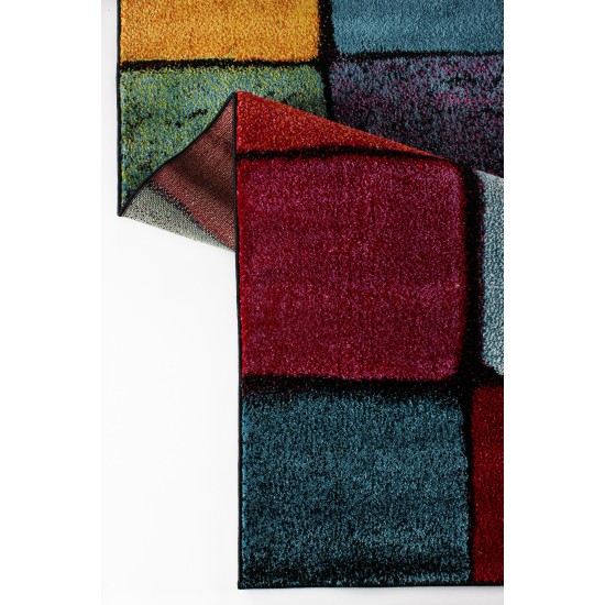 Conceptum Hypnose Carpet (140 x 200) Renkli Kare Multicolor