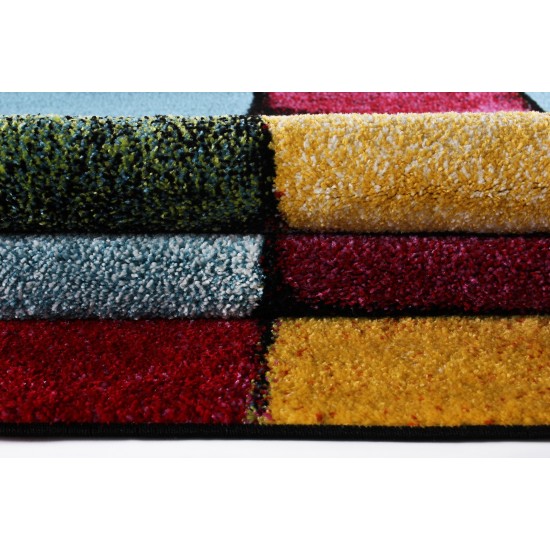 Conceptum Hypnose Carpet (140 x 200) Renkli Kare Multicolor