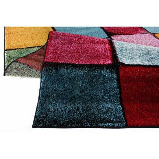 Conceptum Hypnose Carpet (140 x 200) Renkli Kare Multicolor