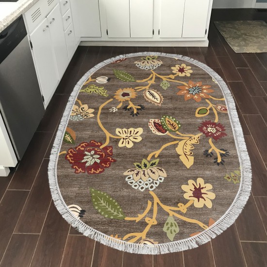 Carpet (160 x 230) Mu176 - Coffee (Oval) Coffee Carpet (160 x 230) Mu176 - Coffee (Oval) Coffee