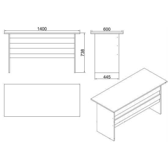 Study Desk Vo1-Ob Oak
Black