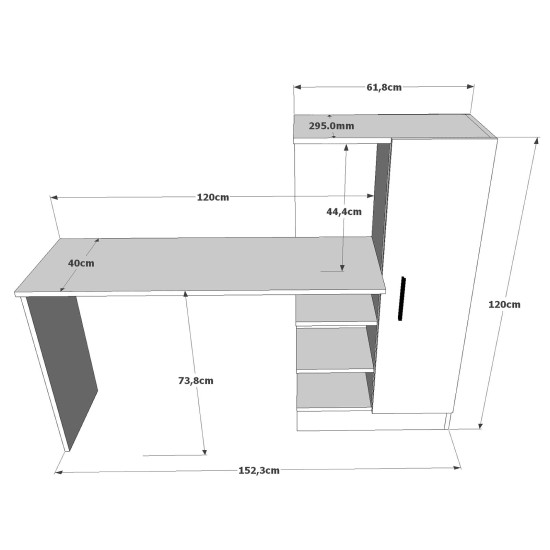 Hanah Home Study Desk Ct2-Aw Atlantic Pine
White