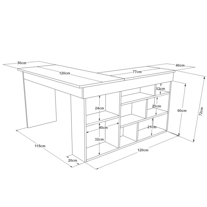 Hanah Home Study Desk Ct5-Aw Atlantic Pine
White